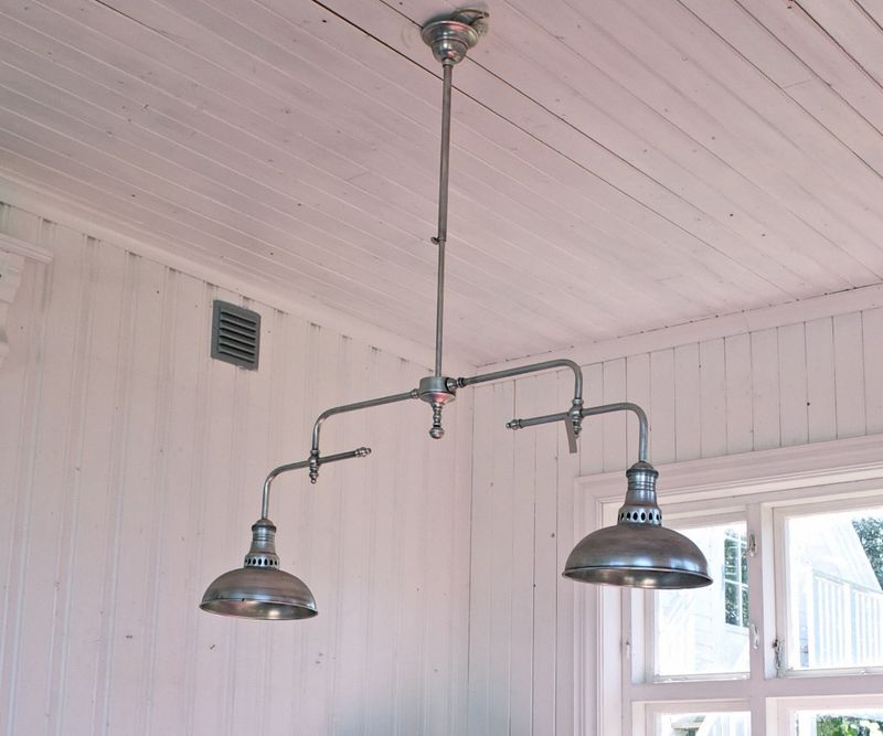 TAKLAMPE dobbel Antikk Silver