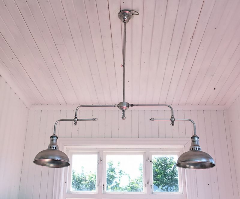TAKLAMPE dobbel Antikk Silver