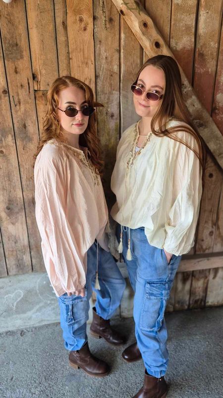  BOHO Bluse Ecru 