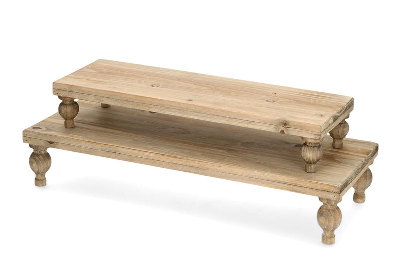 PIDESTALL Bord Avlangt Lyst Treverk 