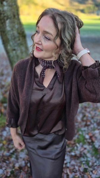 Hovedbilde MOE Satin Bluse Brown