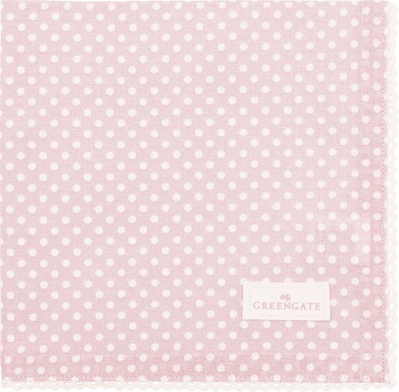 TØYSERVIETT Dotty Pink m Blondekant