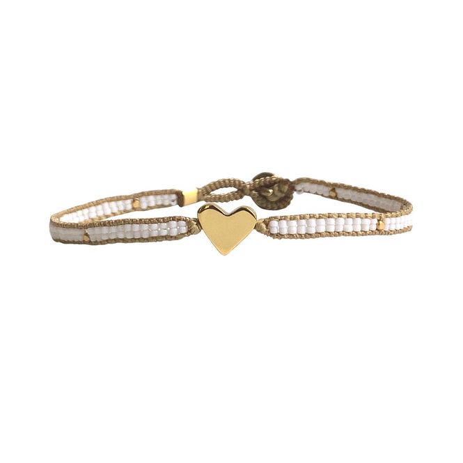 Hovedbilde JILL Armbånd Heart White 