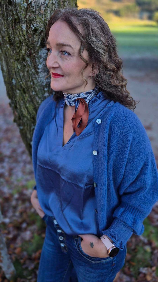 JULIANA Cardigan Jeansblå