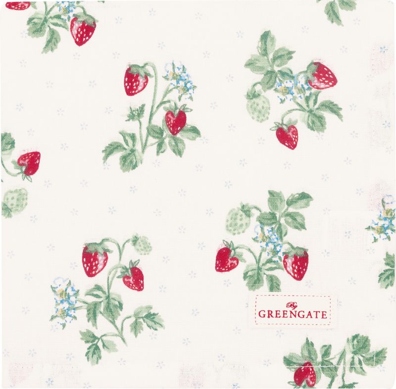 TØYSERVIETT Berry White m Blondekant