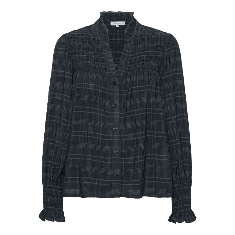 IBEN Grey Check Bluse