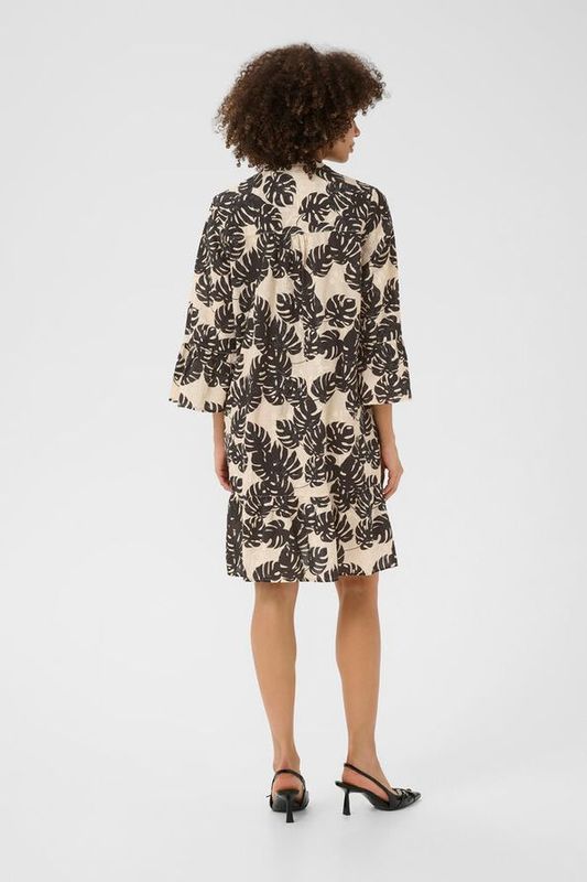 DEBORA Kjole Black Palm Leave