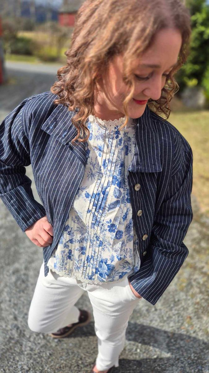 ELA Bluse Blue/White