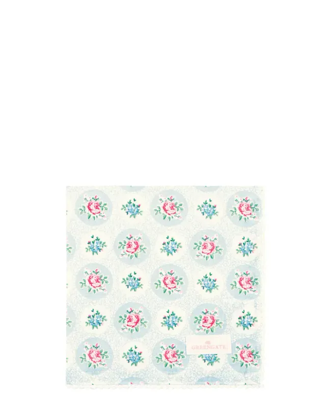 TØYSERVIETT Elle Pale Blue m Blondekant