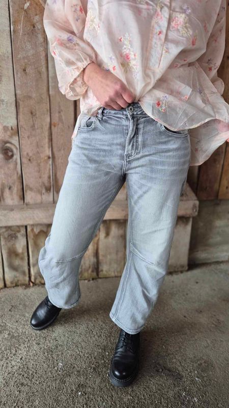 DAFNIE Baggy Jeans Grey Denim