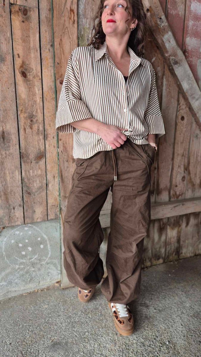 STARRY Stripete Skjorte Tobacco