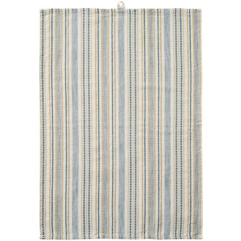 KJØKKENHÅNDKLE Celine Hvit m/blå/beige Mønster