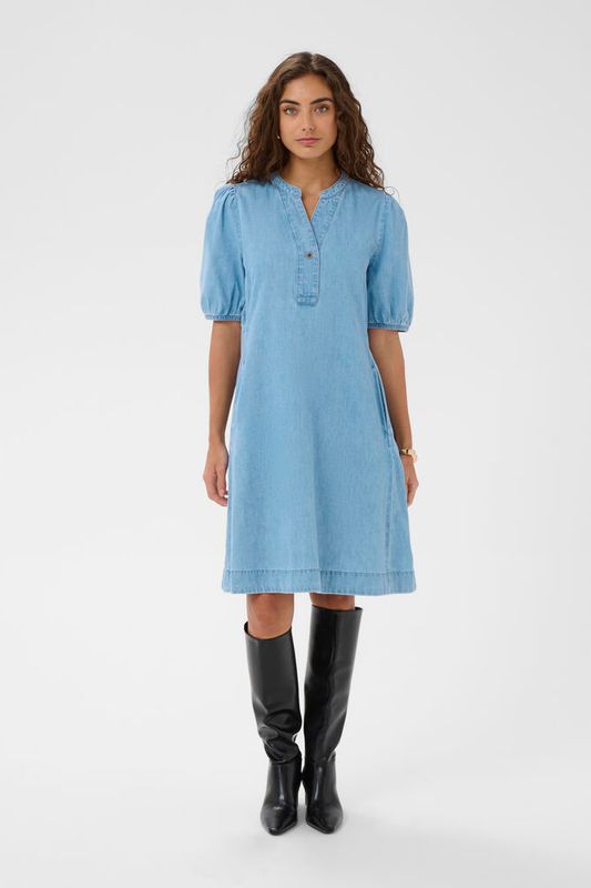 BERTELINE Arpa Kjole Light Blue Wash