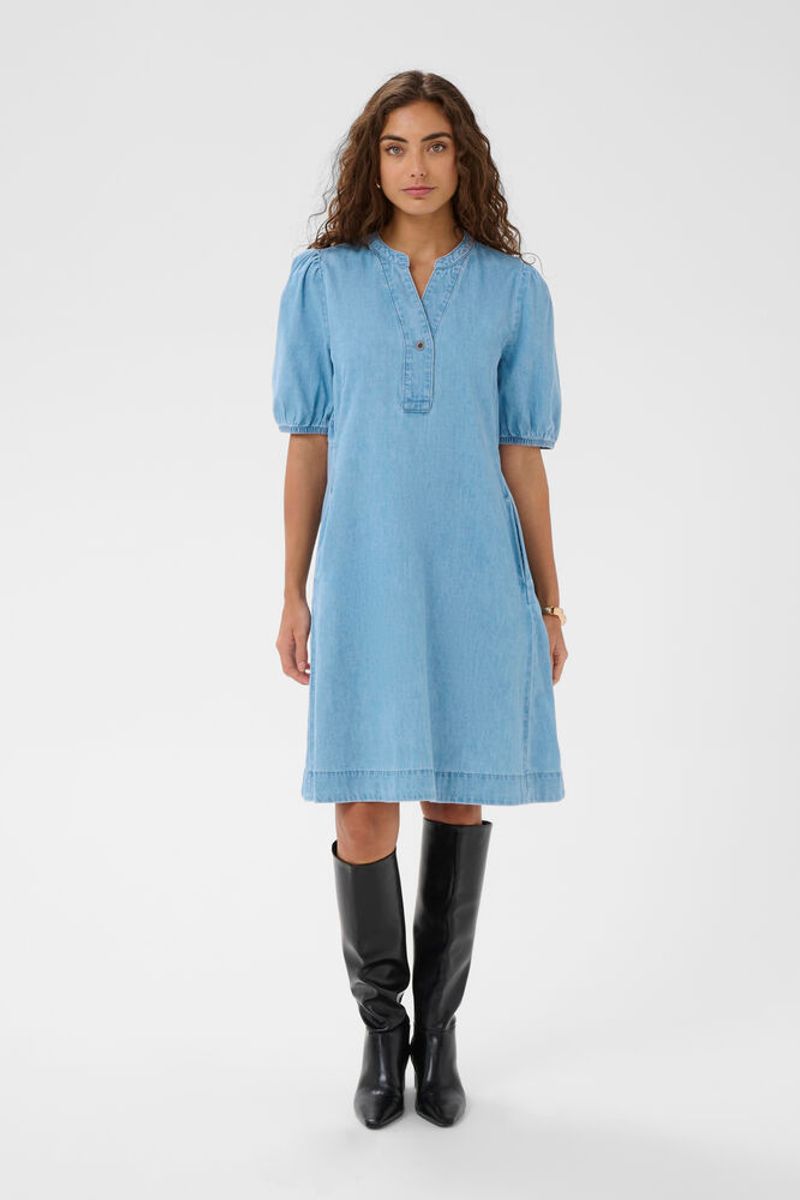BERTELINE Arpa Kjole Light Blue Wash