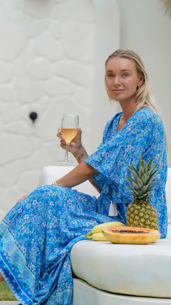 GEORGINE Maxikjole Blå 