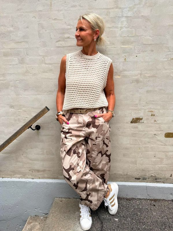 LOTTE Bukse Camo Beige Brun