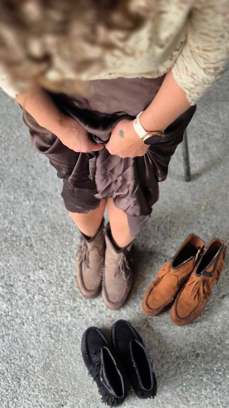 FRINGE Boots Sort 