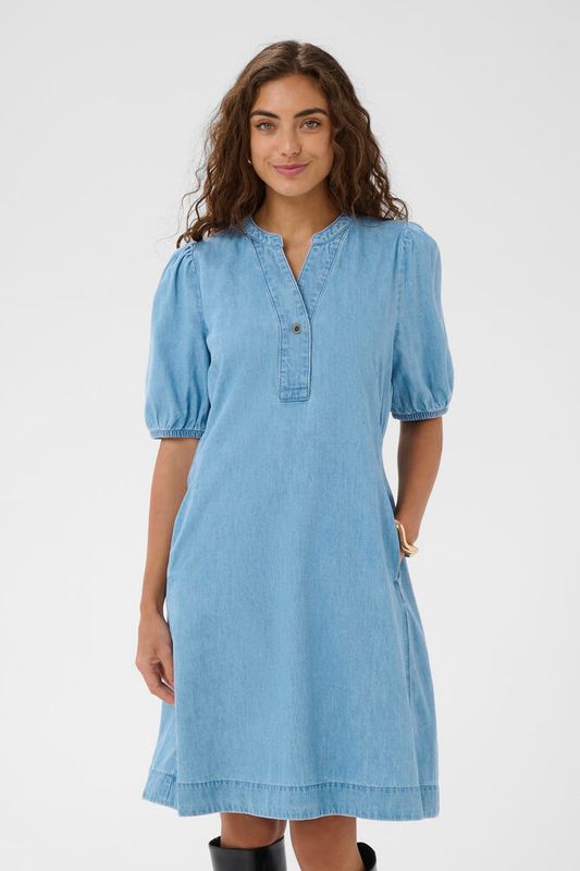 BERTELINE Arpa Kjole Light Blue Wash
