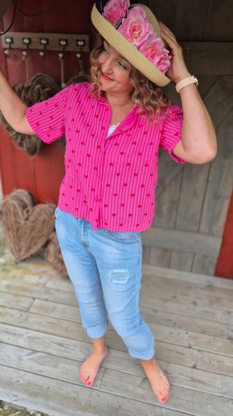 Hovedbilde MENIKA Skjorte Fuxia med Røde ...
