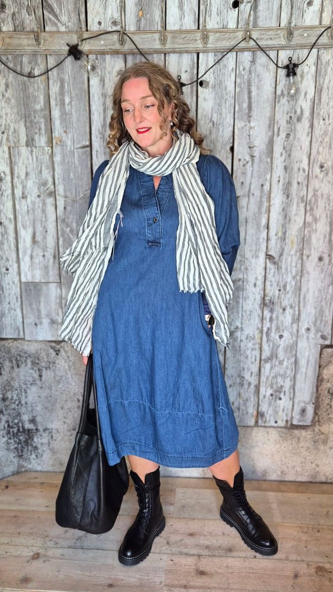 ALLURA Denim Kjole Dark Blue Wash