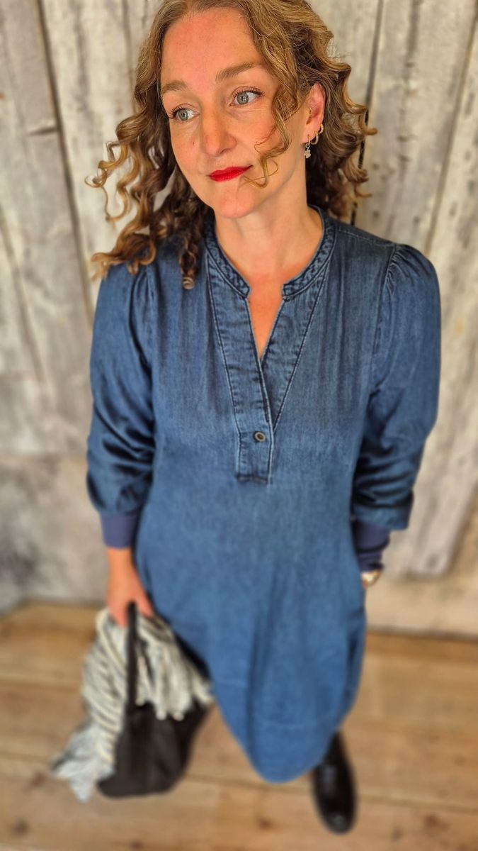 ALLURA Denim Kjole Dark Blue Wash