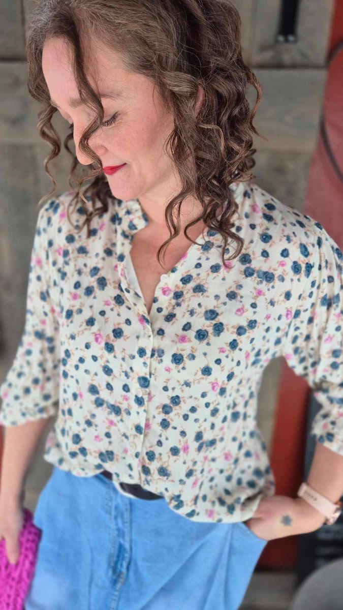 MARTE Bluse Flowermix Blue