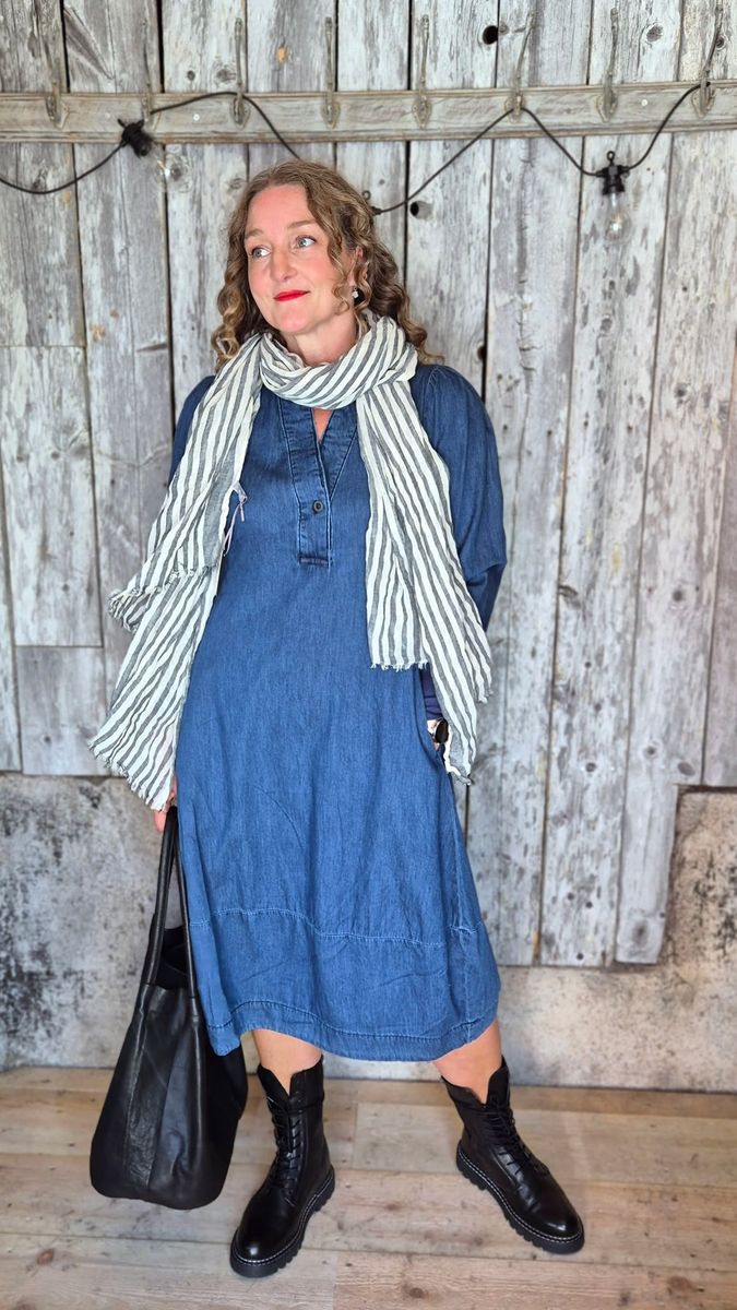 ALLURA Denim Kjole Dark Blue Wash