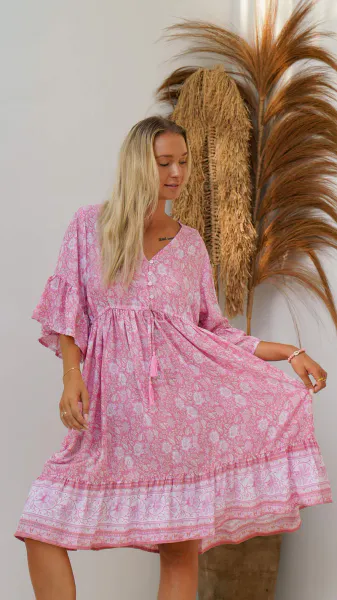 Hovedbilde MALVA Kort Kjole Lyserosa