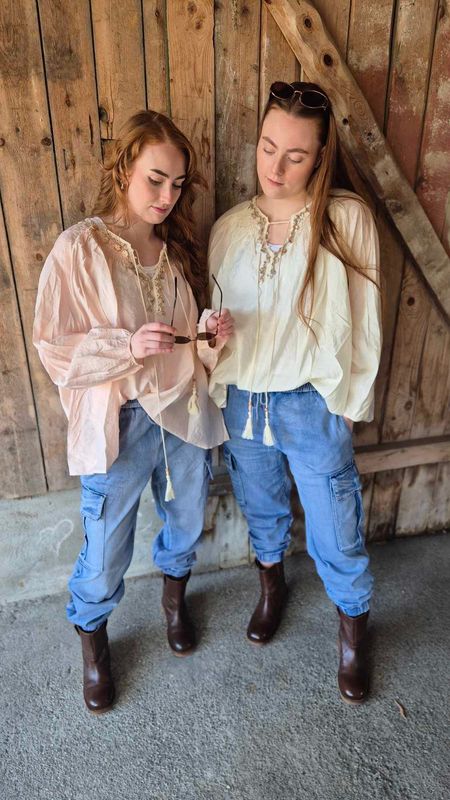 BOHO Bluse Ecru 