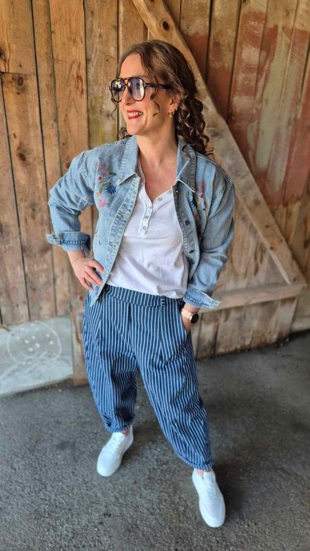 LENE Bukse Stripet Denim