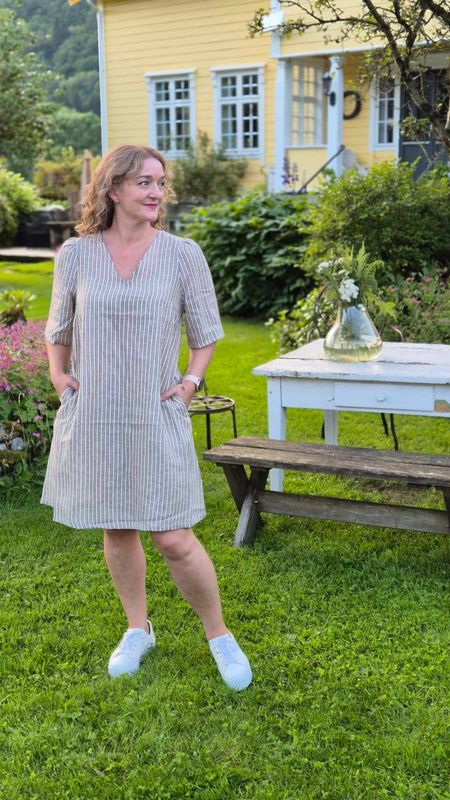 ANIELA Molly Linkjole Dusky Green/Whitecap Stripe