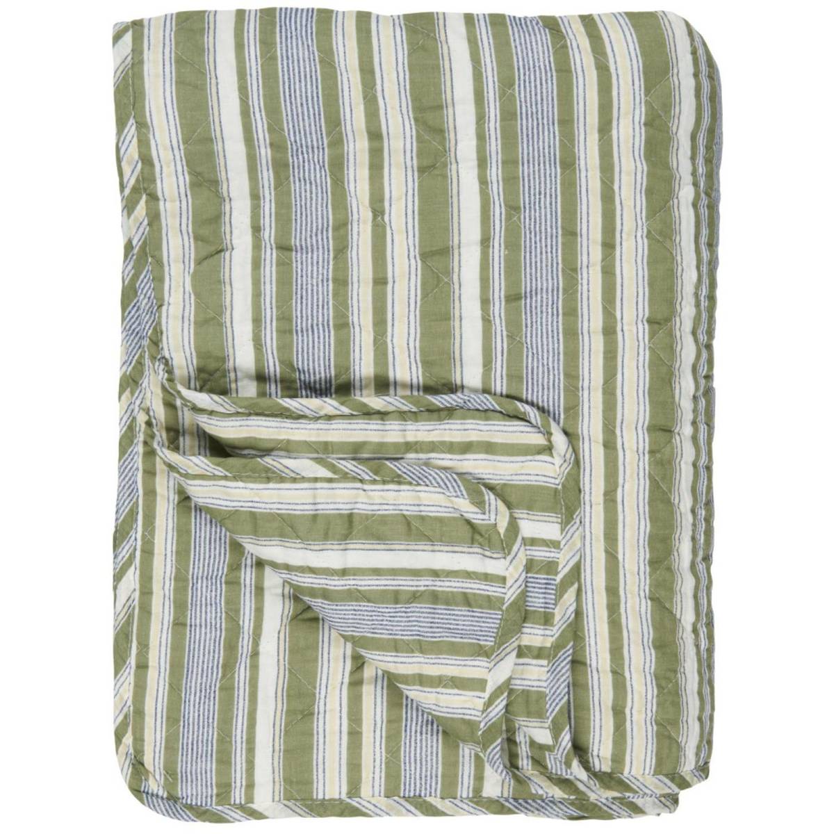 QUILT grønne, hvite, beige og grå striper