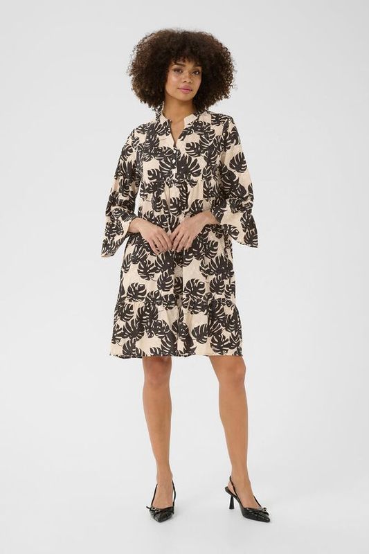 DEBORA Kjole Black Palm Leave